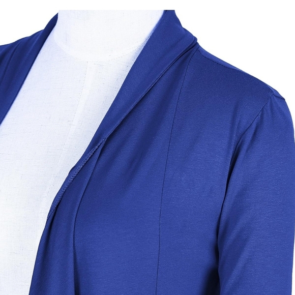 Blue open drape cardigan - Picture 4 of 10